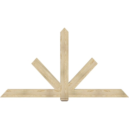 Ekena Millwork Kennewick Rough Sawn Timber Gable Bracket, Douglas Fir, 96"W x 52"H x 4"D x 6"F, 13/12 Pitch GBW096X52X0406KEN00RDF